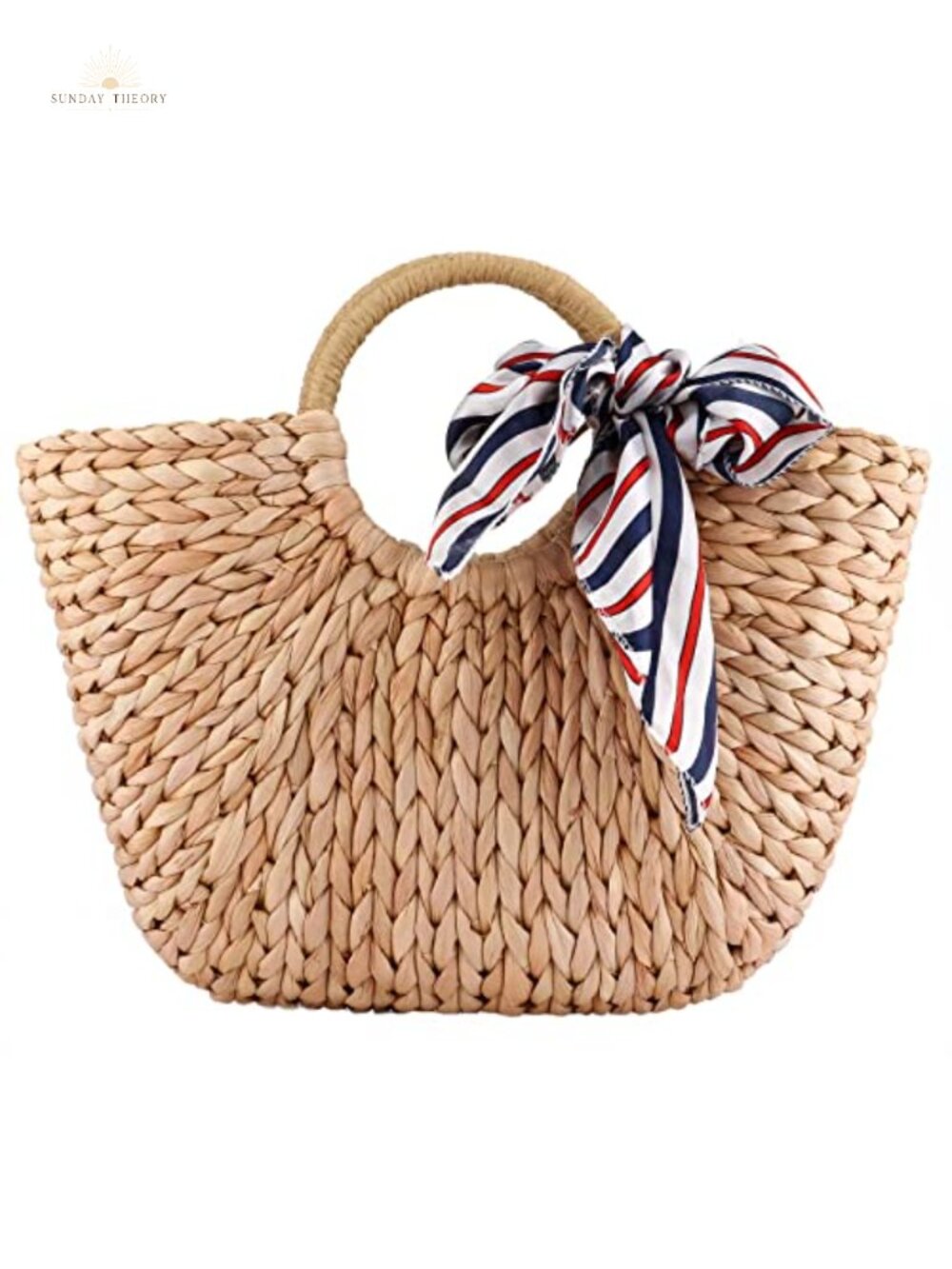 Handwoven Straw Hobo Bag Beach Summer Tote Natural Chic Round Handle Retro Purse